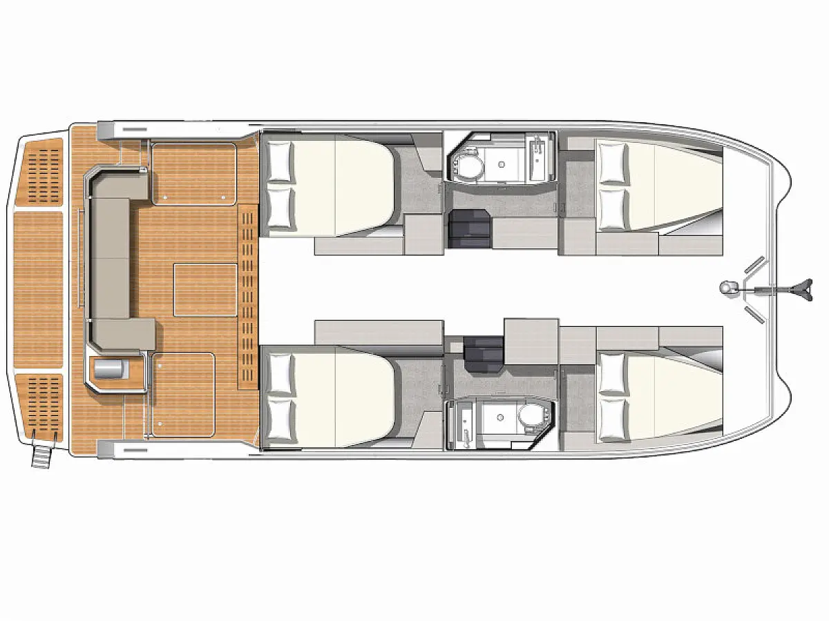 Fountaine Pajot MY4.S - DANA  - Tlocrt