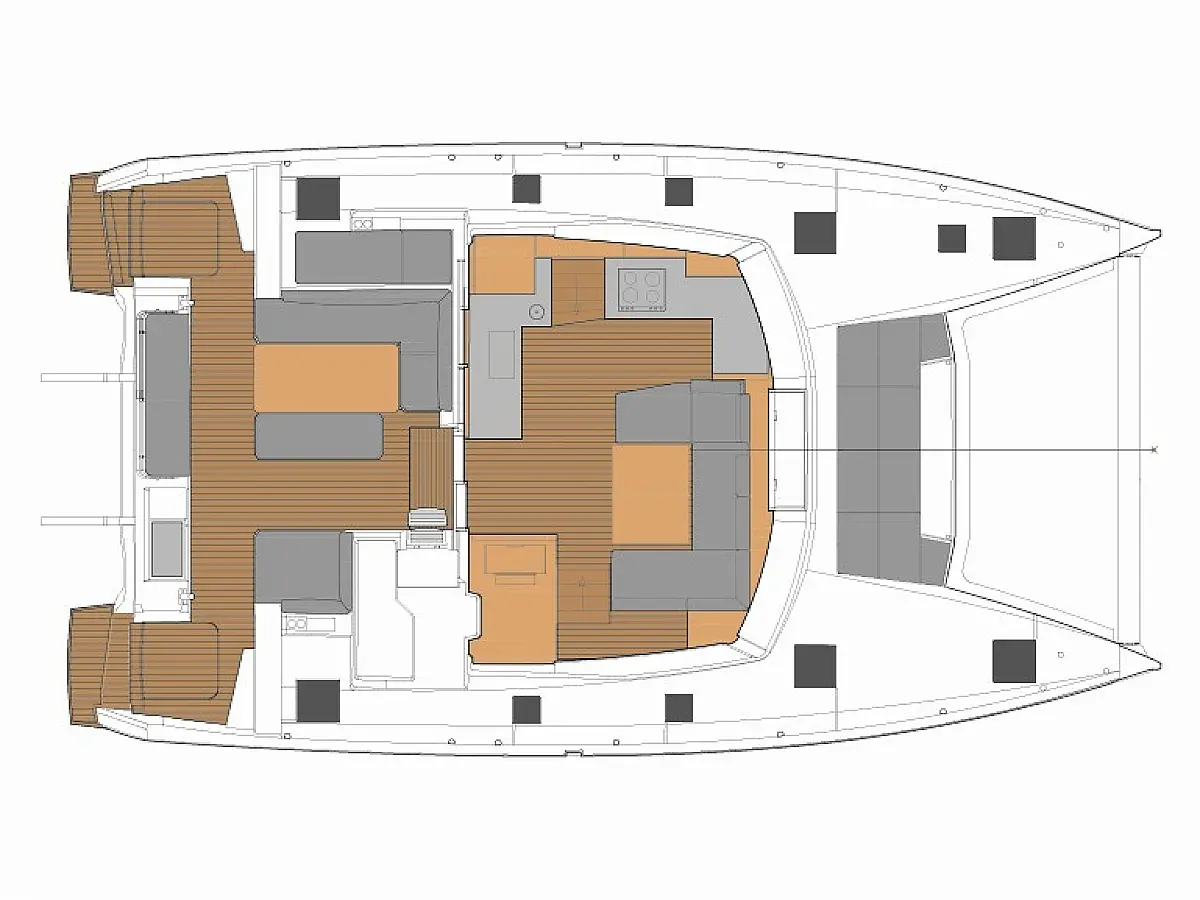 Fountaine Pajot Elba 45 - Marina  - Tlocrt