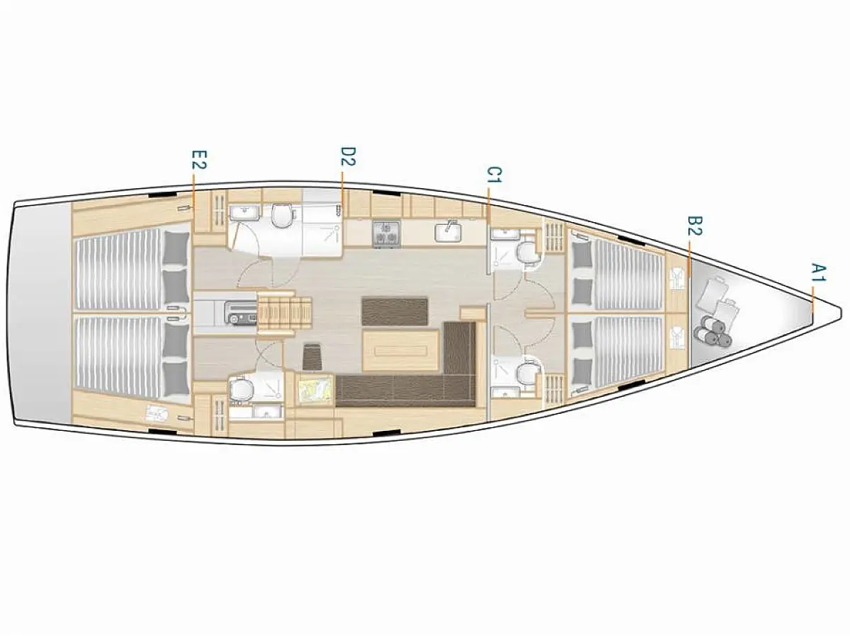 Hanse 508 - Evelyn  - [Layout image]