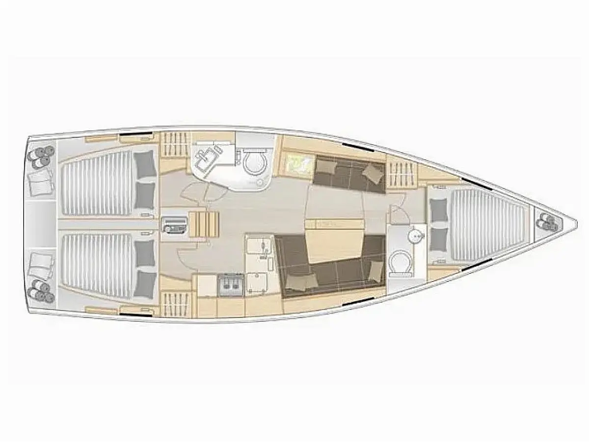 Hanse 388 - FuFu  - [Layout image]