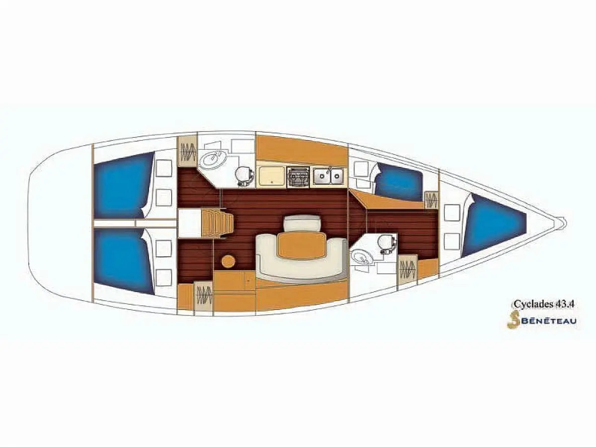 Cyclades 43.4 - GEORGE'S  - Layout image