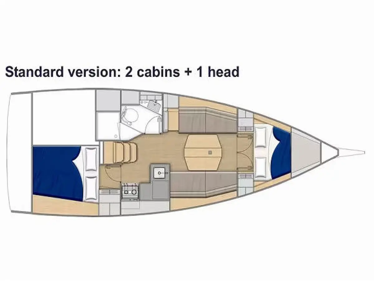 Sunsail 34- 2/1 -   - Layout image