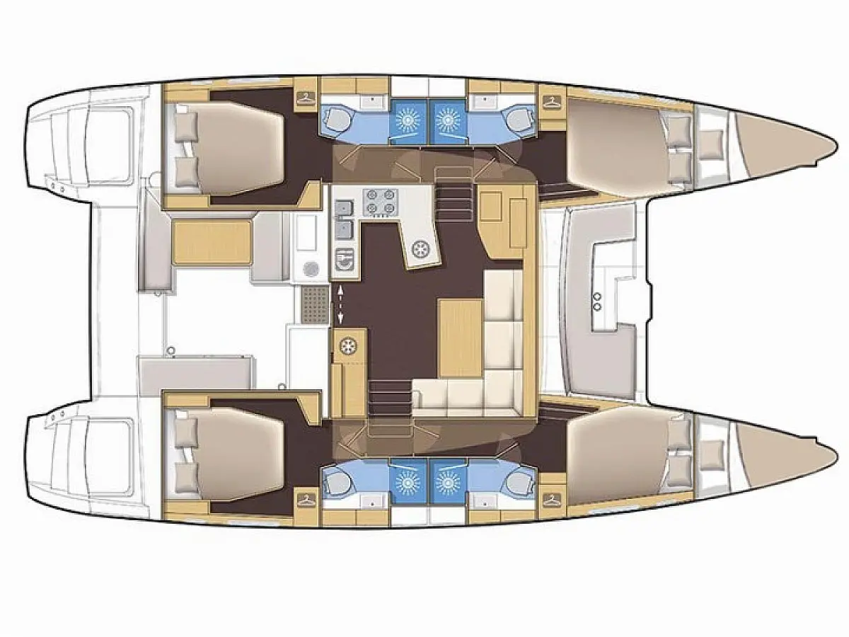 Lagoon 450 Fly - NADA I  - Tlocrt