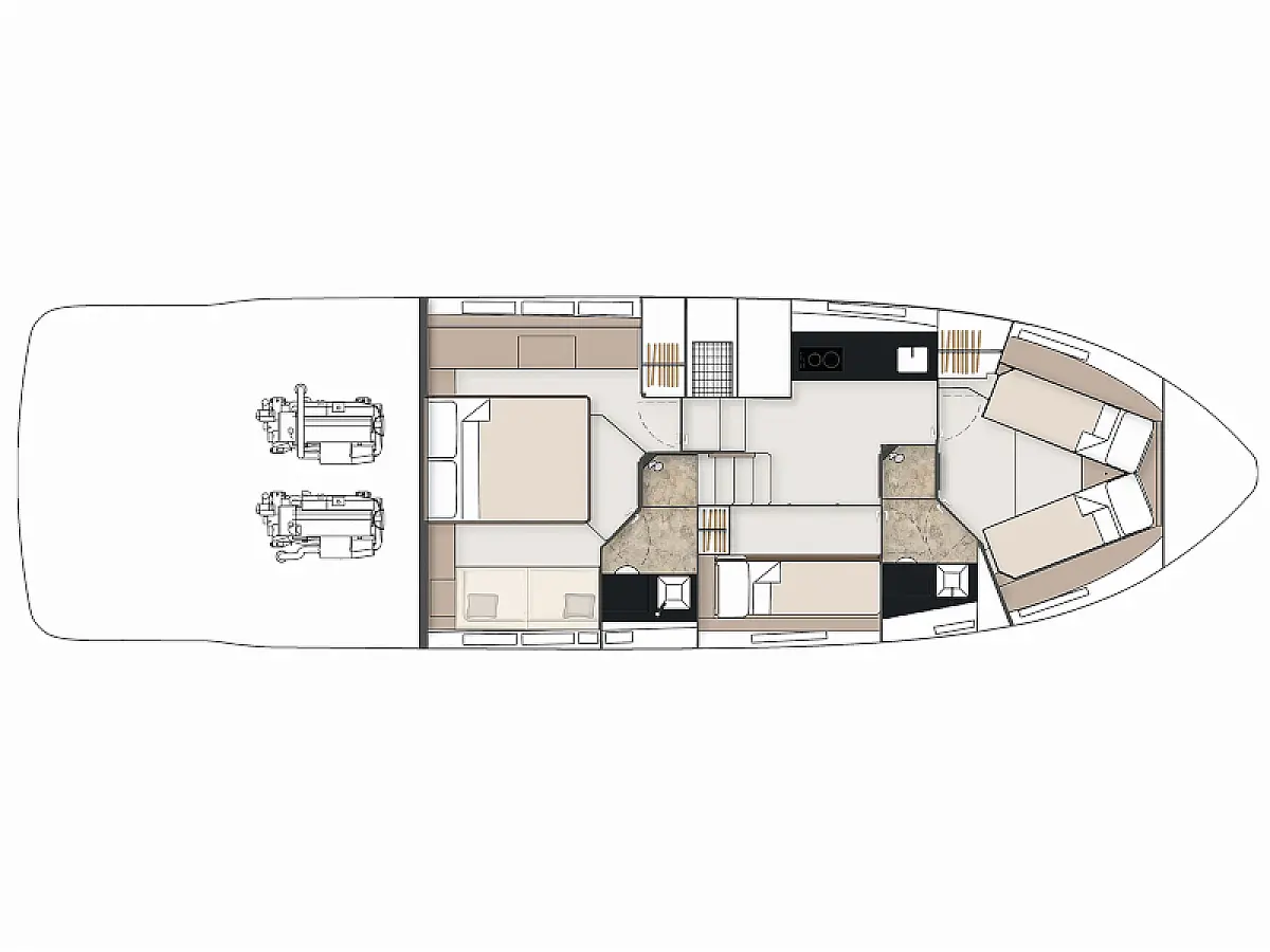 Fairline Squadron 50 - Lady Noble  - Tlocrt